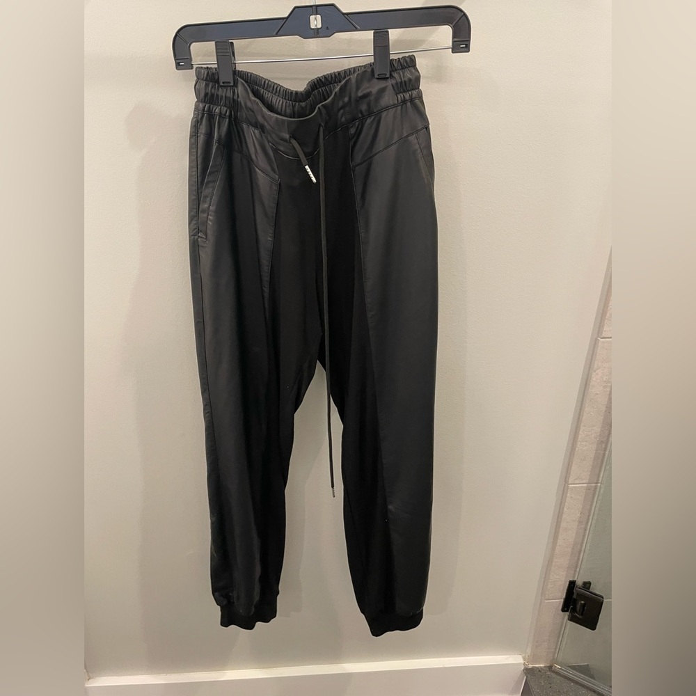 Cotton and Pleather joggers (Melissa Nepton)